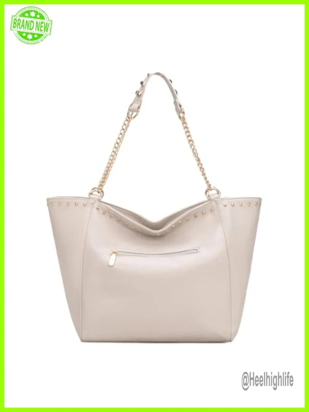 Vegan Leather Oversized Tote Hobo Bag with Chain Handle